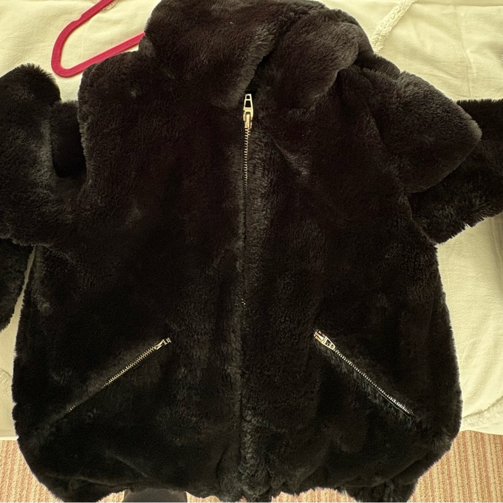 Blank NYC Black Faux Fur Jacket